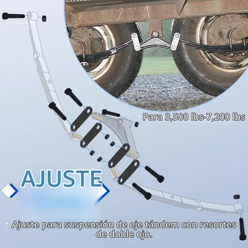 Vista 5 de iBroPrat Kit de grillete de remolque, kit de grillete de eje de remolque individual para resorte de doble ojo, 3,500 lbs-7,200 libras, 2 paquetes