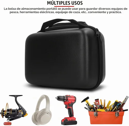 Vista 5 de Estuche de herramientas rígido, 10x8x4 pulgadas EVA Hard Shell Tool
