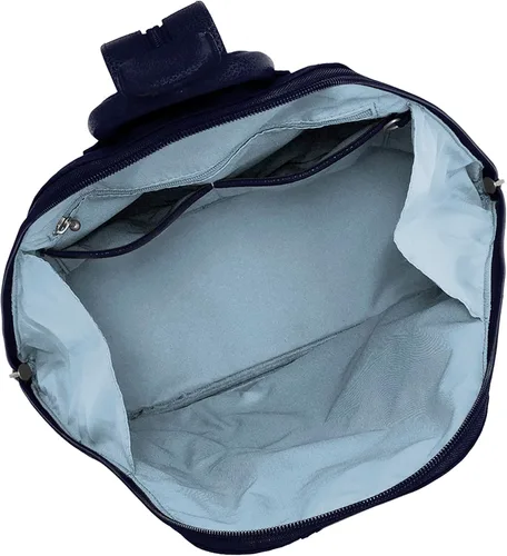Vista 4 de Baggallini Mochila Metro para mujer con pulsera RFID para teléfono, Azul Patchwork, talla única