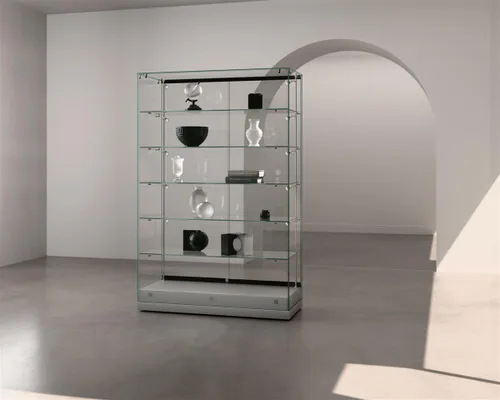 Vista 6 de Displays2go Vitrinas de vidrio templado con iluminación