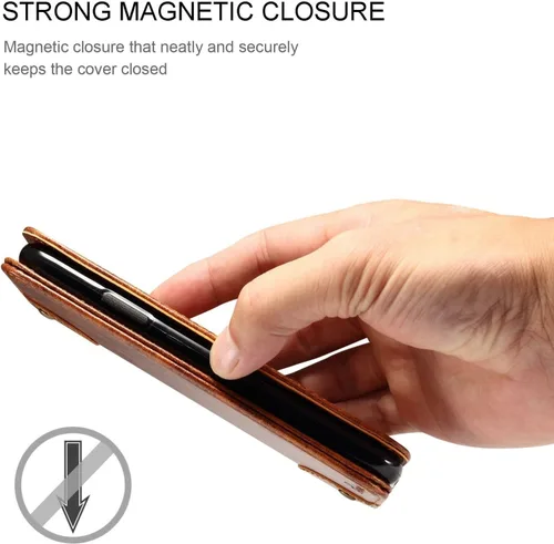 Vista 6 de Sinianl Funda de cuero tipo cartera con tapa de material TPU para iPhone Xs Max/XR/XS/X/8/8 Plus/7/7 Plus/6/6 Plus, Negro