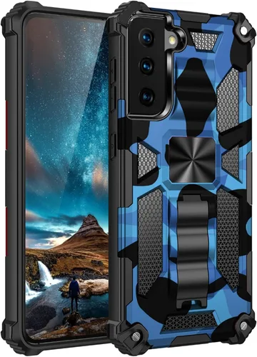 Vista 9 de Funda compatible con Samsung Galaxy S20 FE, resistente estilo militar, PC+TPU a prueba de golpes, camuflaje con soporte y soporte de metal
