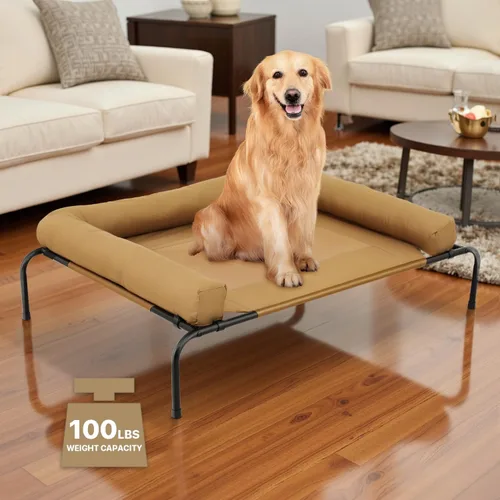 Vista 6 de Athena Collection Cama elevada para perros para exteriores con cojines extraíbles, cuna elevada de 48 pulgadas, lavable con marco de metal, patas