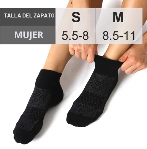 Vista 3 de CS CELERSPORT 6 pares de calcetines tobilleros para correr para mujer, calcetines deportivos acolchados 6 Pair negro