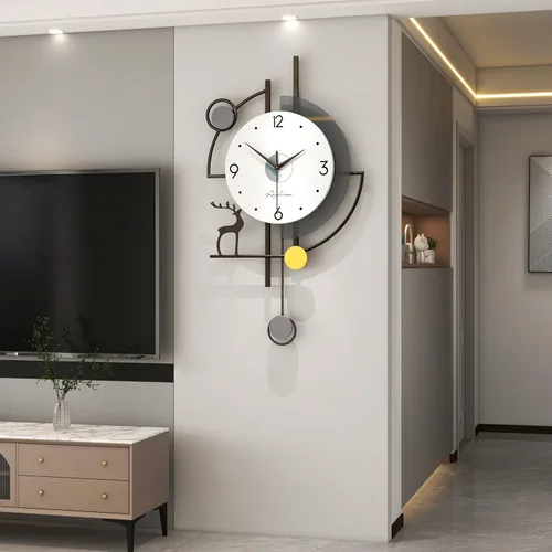 Vista 9 de FLEBLE Relojes de pared grandes para decoración de sala de estar Reloj