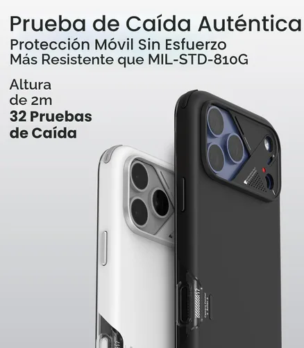 Vista 3 de Aulumu A17 Shockproof iPhone 17 Pro Max Case with Camera Control CoolHyper Aluminum Alloy Camera Frame Multi-Layer Composite Protection