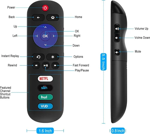 Vista 6 de Paquete de 2 controles remotos universales para TCL Roku TV/Hisense TV/Onn TV/Philips TV/Sharp TV/Westinghouse TV/Sanyo TV/RCA TV/JVC TV/Element TV