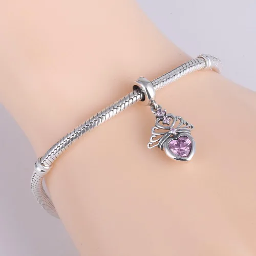 Vista 5 de Dijes de tortuga marina de plata de ley 925 para mascotas Pandora pulsera europea