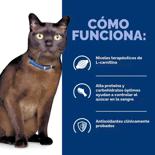 Vista 9 de Hill's Prescription Diet m/d GlucoSupport Alimento seco para gatos # 1 recomendado por veterinarios, receta de pollo, 4 libras. Bolsa