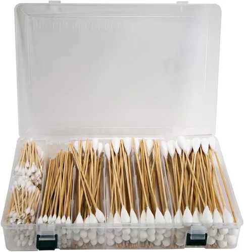 Vista 2 de Tipton Power Swabs calibre .22, 250 unidades con construcción de algodón y mango de bambú para limpieza de armas de fuego sin desorden