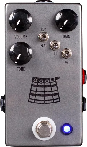 Vista 2 de JHS The Kilt V2 Overdrive y Fuzz Pedal de efectos de guitarra y pedal remoto rojo