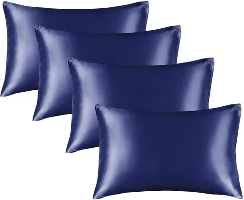 Vista 61 de BEDELITE Funda de almohada de satén para cabello y piel, súper suave y refrescante similar a las fundas de almohada de seda, paquete de 2 con cierre