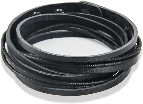 Vista 8 de Brazalete Envolvente de Muñeca de Cuero Genuino Vintage Hecho a Mano Ajustable
