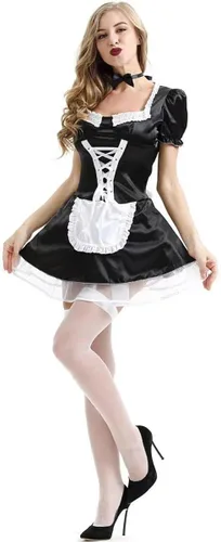 Vista 4 de Women's Maid Costumes, Apron Stockings Sets Halloween Party Cosplay Dress For Cosplay Lovers