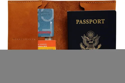 Vista 2 de Dog Lover Dog Abstract Handmade Genuine Leather Passport Holder Case HLT_01