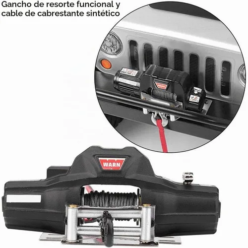 Vista 2 de Cabrestante automático de coche Rc, universal escala 1/8 modelo Rc vehículo oruga accesorio de coche Dualmotor Winch con control remoto inalámbrico