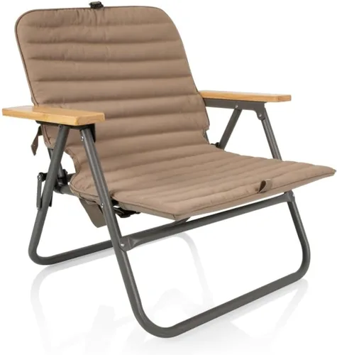 Vista 3 de Picnic TIME Descanso - Silla de playa acolchada, silla baja de camping con funda extraíble lavable, silla de playa tipo mochila Azul marino