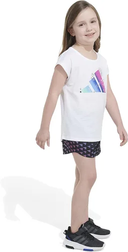 Vista 6 de adidas girls 2-piece Tee & All Over Print Woven Short Set