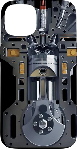 Vista 7 de Mecánico Motor Metal Pistón Cilindros Metal PC Case para iPhone 17