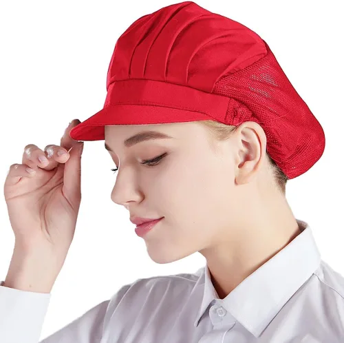 Vista 12 de Nanxson 3 piezas Gorra de chef para cocina, gorro de cocina, redes para el cabello de malla, servicio de alimentos CF9033 Negro*3 piezas