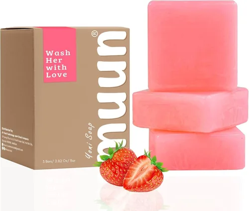 Vista 7 de Muun Barra de Jabón Yoni de Durazno - Paquete de 3 Equilibrio de pH de Durazno Probióticos e Ingredientes Naturales - Fórmula de Limpieza Suave
