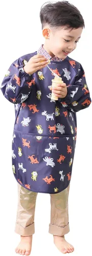 Vista 20 de Plie Kids Waterproof Art Smock – Long Sleeve Apron for Painting, Baking, Sensory Play (Ages 1–10)
