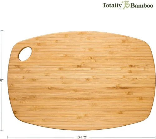 Vista 8 de Totally Bamboo GreenLite Tabla de cortar apta para lavavajillas, tabla de cortar reversible de bambú de 13.5 x 9 pulgadas, tabla de preparación