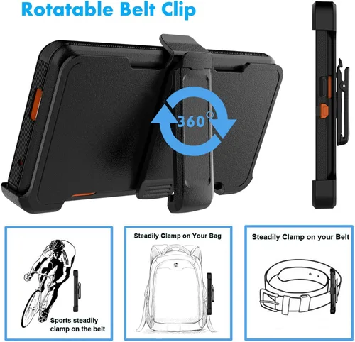 Vista 5 de Njjex - Funda para Moto Edge 2023/Edge 5G UW 2023/Edge 40 Pro con clip para cinturón Naranja