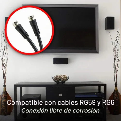 Vista 4 de GE Divisor de cable coaxial de 2 vías, rango de 5-900 MHZ, compatible con coaxiales RG59 RG6, audio, video, funciona con TV HD, cable