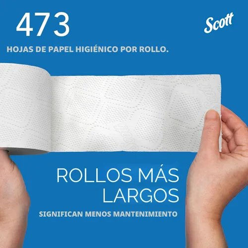 Vista 7 de Scott Professional 100% Fibra Reciclada Rollo Estándar de Papel Higiénico a Granel (13217), 2 Capas, Diseño Elevado, Blanco, Envuelto