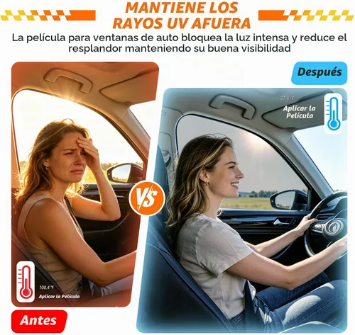 Vista 7 de Película de tinte para ventanas de coche, 20% VLT, 30" de ancho x 15' de largo, película de ventana de cerámica, bloquea el 99% de los rayos UV e