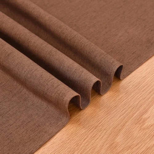 Vista 6 de Faux Linen Small Table Runner Water Resistant 13 x 36 in, Brown Farmhouse Short Table Runners, Coffee Table Runner, Dresser Runners for Bedroom