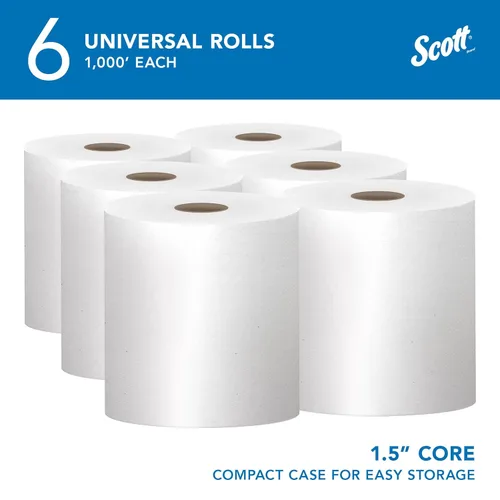 Vista 2 de Scott Professional Essential Toallas de Papel de Rollo Duro Universales de Alta Capacidad, a Granel (01005), Enrollado Duro Núcleo de 1.5