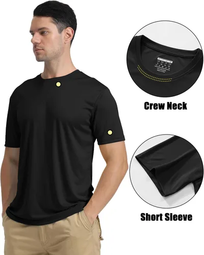 Vista 3 de KEFITEVD Camiseta de manga corta para hombre con protección solar UPF 50+, secado rápido, camiseta de natación SPF, para entrenamiento, pesca