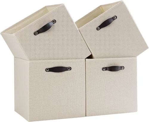 Vista 12 de Cajas Organizadoras de Cubo de Almacenamiento Organizador de Cubby de Tela 7.7 oz/yd² para Estante, Estantería, Clóset, Armario, Guardarropa