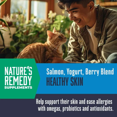 Vista 4 de Whole Life Pet Suplementos para Piel y Pelaje Saludables para Gatos para Piel Seca, Alivio de Alergias y Estómago, Apoyo Inmunológico y Digestivo