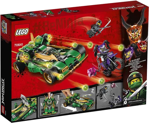 Vista 4 de Ninjago Ninja Nightcrawler, bicicleta y coche con función de disparo, juego de construcción Masters of Spinjitzu