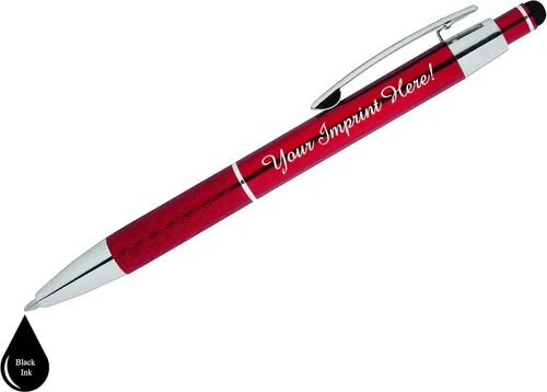 Vista 4 de Bolígrafos personalizados con lápiz capacitivo – The Prestige Metal Pen – Bolígrafos personalizados con nombre impreso con tinta negra