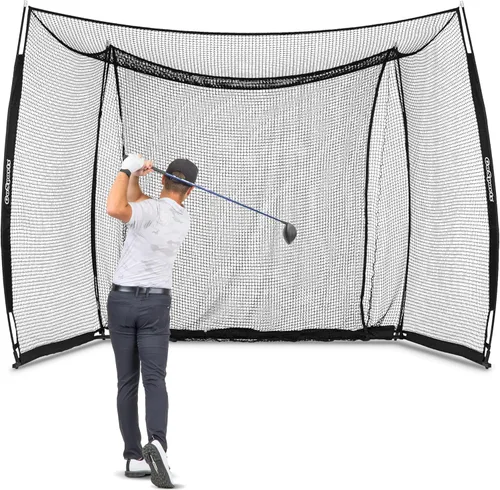 Vista 8 de GoSports Range Cage 10 ft x 8 ft Golf Net Cage – Indoor & Outdoor Golf Practice Net for Full Swing Training and Home Golf Simulator Setups Pantalla