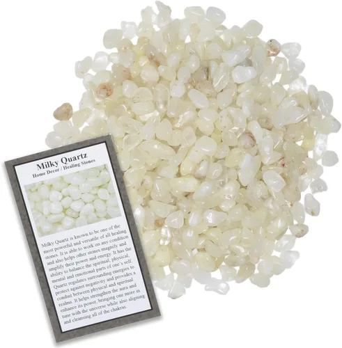 Vista 5 de Fantasia Materiales: 1 lb piedras con chip de Amazonita con tarjeta de identificación de Brasil