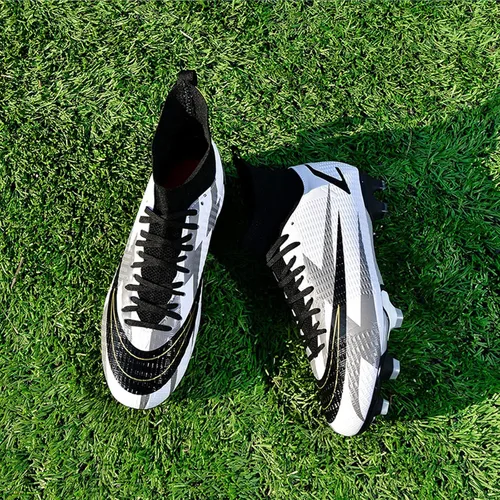 Vista 4 de Botas de fútbol para hombre, zapatos de fútbol, zapatos de punta, zapatillas de deporte cómodas para adultos, atlético, al aire