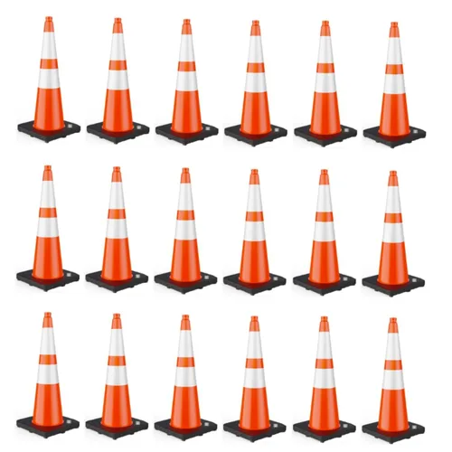 Vista 8 de BATTIFE - Conos de seguridad de tráfico de 28 pulgadas, color naranja