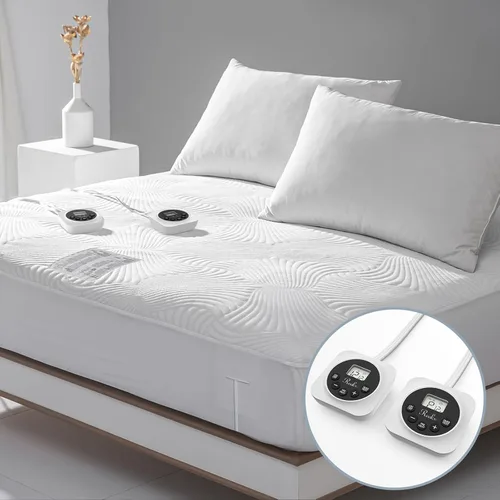 Vista 10 de Protector de colchón eléctrico con calefacción MINI de tamaño Twin - Calentador de cama con funciones de memoria y precalentamiento, 12