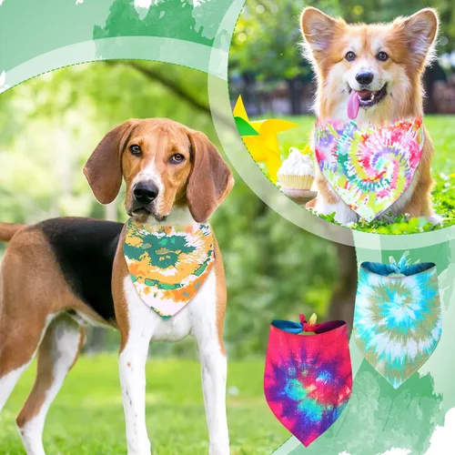Vista 3 de Silkfly 50 bandanas de verano para perros, bufandas para mascotas, para salón de aseo, triangular, lavable, babero, pañuelo, para fiestas