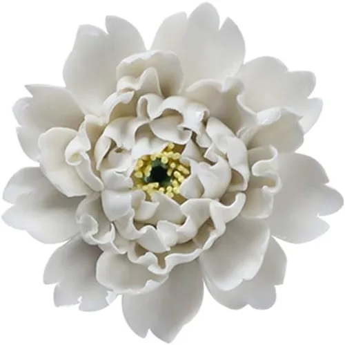 Vista 7 de Insiswiner Flores de cerámica hechas a mano 3D decoración colgante de pared rosa 7