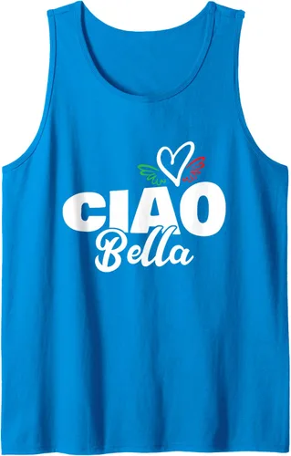 Vista 7 de Ciao Bella - Hermoso corazón italiano Italia - saludo Hello Tank Top Negro