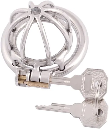 Vista 6 de TERNENCE Dispositivo de castidad masculina de metal, pequeño, acero inoxidable 304, cómodo, jaula para adultos, juguete sexual D240