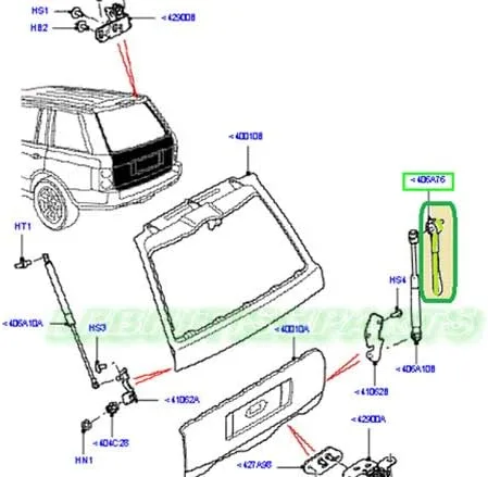 Vista 3 de Land Rover Cable de correa para portón trasero Range Rover 03-12 Nuevo LR038051 Set