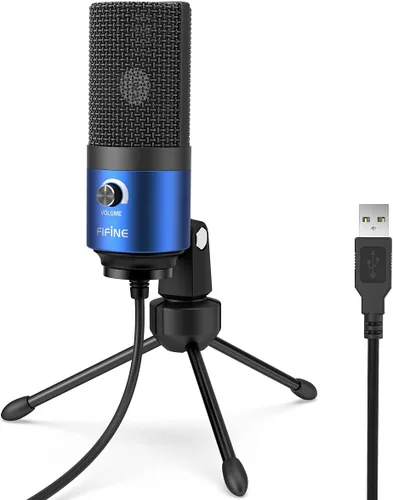 Vista 14 de FIFINE Micrófono USB, Micrófono de condensador de metal para grabar en MAC OS, Windows, Micrófono cardioide para laptop para grabar voces Negro