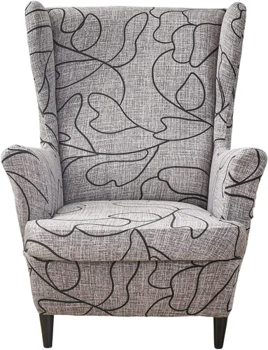 Vista 45 de Eco-Ancheng Funda para silla Wingback, 2 piezas, respaldo de ala, fundas de elastano para sillón con respaldo de ala, fundas para sillón con parte